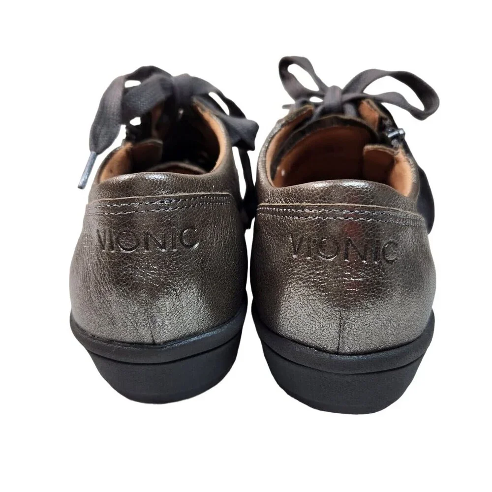 Vionic Women's Size 6 M Abigail Walking Sneakers Shoes Metallic Pewter 286 - Picture 4 of 11